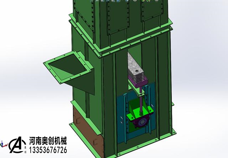 板鏈鬥提機下箱體3D模型圖
